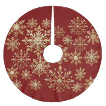 Kerstgoud en rode sneeuwvlokken inpakpapier
