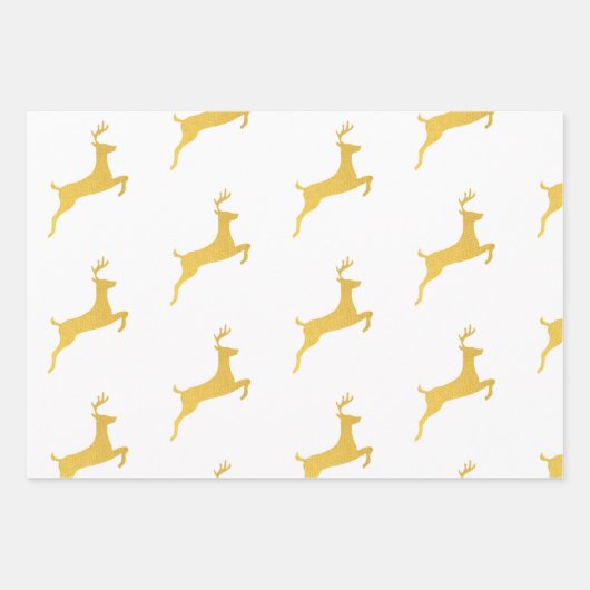 Kerstgoud en wit patroon inpakpapier vel (Voorkant 3)