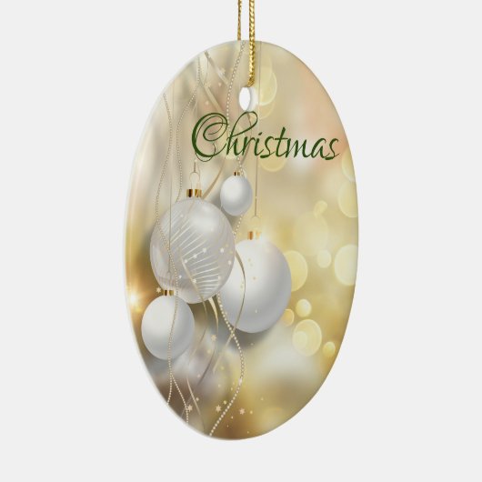 Kerstgoud en witte Ornamenten (Rechts)