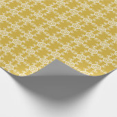 Kerstgoud en witte sneeuwvlokken cadeaupapier (Hoek)