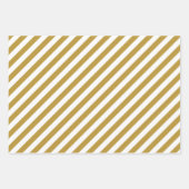 Kerstgoud en witte streep inpakpapier vel (Voorkant 2)