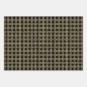 Kerstgoud en zwart antiek looppatroon inpakpapier vel (Voorkant)