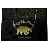 Kerstgoud en zwarte nachtelijke hemel en gouden Be Groot Cadeauzakje (Voorkant)