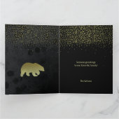 Kerstgoud en zwarte nachtelijke hemel en gouden Be Kaart (Binnen)