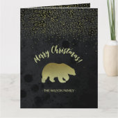 Kerstgoud en zwarte nachtelijke hemel en gouden Be Kaart (Voorkant)