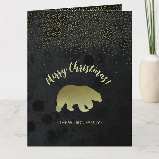 Kerstgoud en zwarte nachtelijke hemel en gouden Be Kaart (Voorkant)