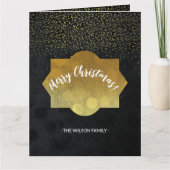 Kerstgoud en zwarte nachtelijke hemel en gouden Be Kaart (Voorkant)