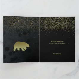 Kerstgoud en zwarte nachtelijke hemel en gouden Be Kaart