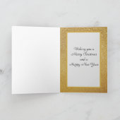 Kerstgoud met glitter / binnenste groet feestdagen kaart (Binnen)