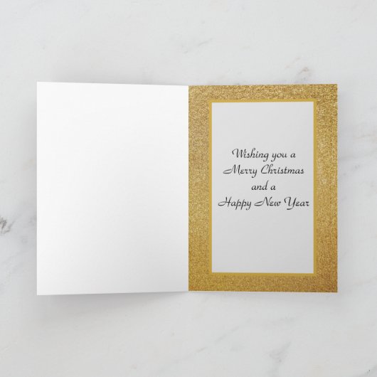 Kerstgoud met glitter / binnenste groet feestdagen kaart (Binnen)