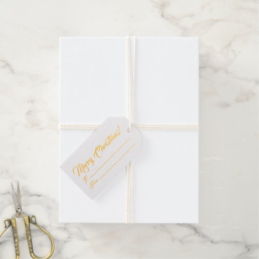 Kerstgoud naar blanco script elegant cadeaulabels (Met Koord)