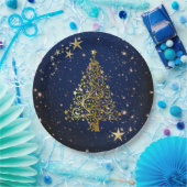 Kerstgoud op blauw Bord papier (Feest)
