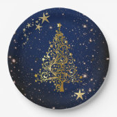 Kerstgoud op blauw Bord papier (Voorkant)