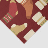 Kerstgoud, rode, groene Sokken Tissuepapier (Detail)