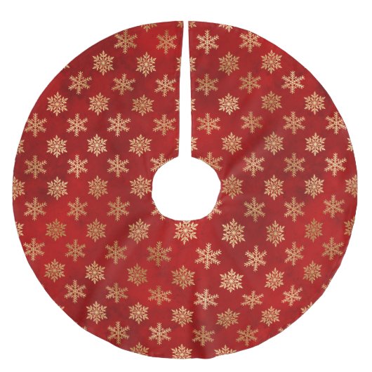 Kerstgoud rode snowschilfers, elegant kerstboom rok (Voorkant)