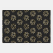 Kerstgoud rode zwarte grot met evergreen inpakpapier vel (Voorkant 3)