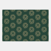 Kerstgoud rode zwarte grot met evergreen inpakpapier vel (Voorkant 2)