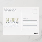 Kerstgoud Snowflakes Elegant Winter Gray Folie Feestdagen Briefkaart (Achterkant)