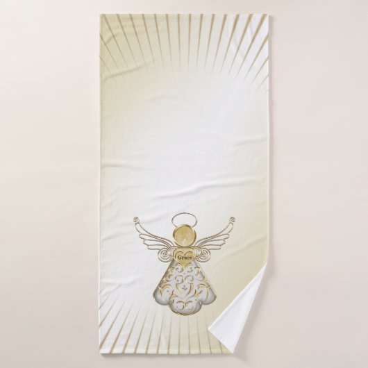 Kerstgoud/witte Filigree Angel of Grace Bath  Bad Handdoek (Badhanddoek)