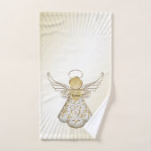 Kerstgoud/witte Filigree Angel of Grace Bath  Bad Handdoek (Handdoek)