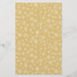 Kerstgoud, witte sneeuwvlokken briefpapier