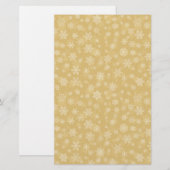 Kerstgoud, witte sneeuwvlokken briefpapier (Voorkant / Achterkant)