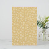 Kerstgoud, witte sneeuwvlokken briefpapier (Staand voorkant)