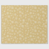 Kerstgoud, witte sneeuwvlokken cadeaupapier (Vlak)