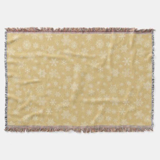 Kerstgoud, witte sneeuwvlokken deken (Voorkant)