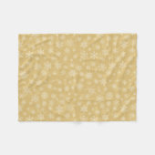 Kerstgoud, witte sneeuwvlokken fleece deken (Voorkant (Horizontaal))