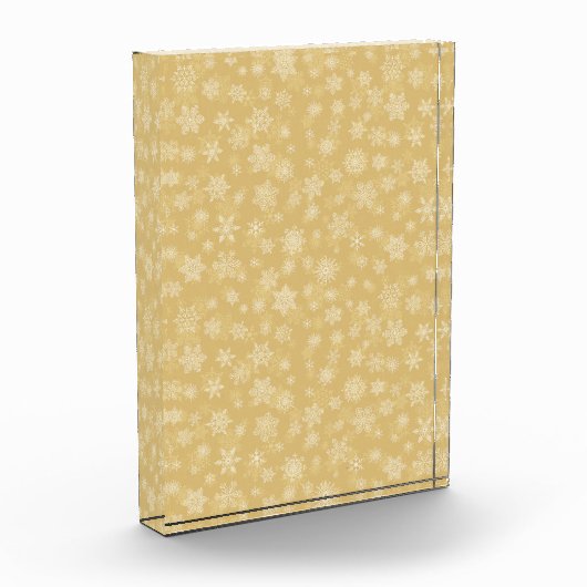 Kerstgoud, witte sneeuwvlokken fotoblokken (Links)