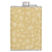 Kerstgoud, witte sneeuwvlokken heupfles (Achterkant)