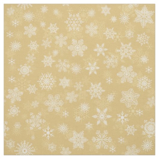 Kerstgoud, witte sneeuwvlokken stof (Swatch)