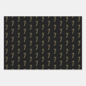 kerstgoud zwart rood snoepgoed inpakpapier vel (Voorkant)