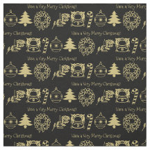 Kerstgoud/zwarte feestdag - Iconisch patroon