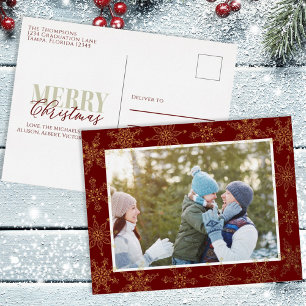 kerstgoudblaasjes Festive Red Elegant Folie Feestdagen Briefkaart