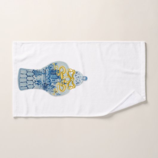 Kerstgoudblauw witte gember handdoekset bad handdoek (Handdoek)