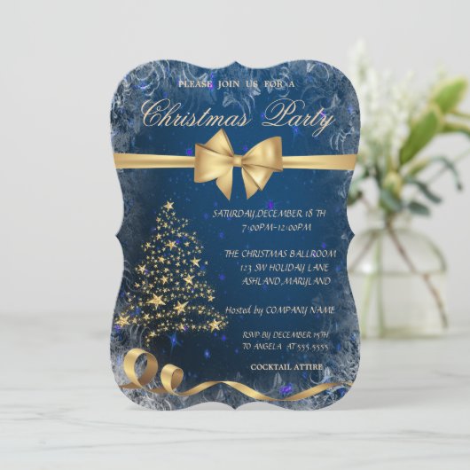 kerstgoudboom, Bow, uitnodiging van de Bedrijfs va (Staand voorkant)