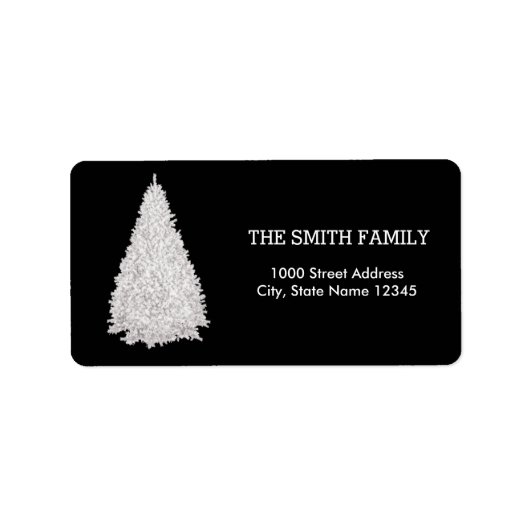 Kerstgoudboom met zwart achtergrondlabel etiket (Voorkant)
