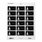 Kerstgoudboom met zwart achtergrondlabel etiket (Full Sheet)