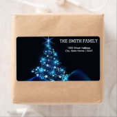 Kerstgoudboom met zwarte achtergrond etiket (Insitu)