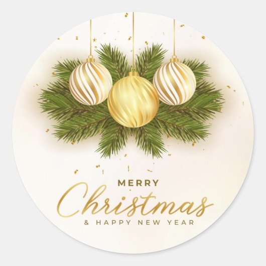Kerstgouden bollen en pijnnaalden Napkins Ronde Sticker (Voorkant)