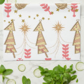 Kerstgouden bomen keukenhanddoeken (Gevouwen)