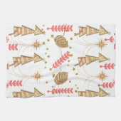 Kerstgouden bomen keukenhanddoeken (Horizontaal)