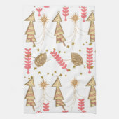 Kerstgouden bomen keukenhanddoeken (Verticaal)