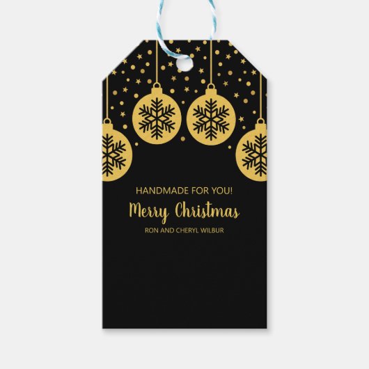 Kerstgouden Cadeaubijsluiter Cadeaulabel (Voorkant)