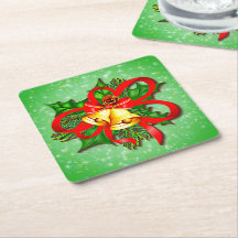 Kerstgouden cellen Green Holly Red Ribbon