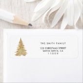 kerstgouden denboom Terug Adres Envelle Etiket (Insitu)