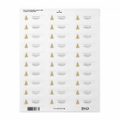 kerstgouden denboom Terug Adres Envelle Etiket (Full Sheet)