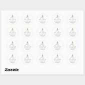 kerstgouden denboom Terug Adres Envelle Ronde Sticker (Vel)